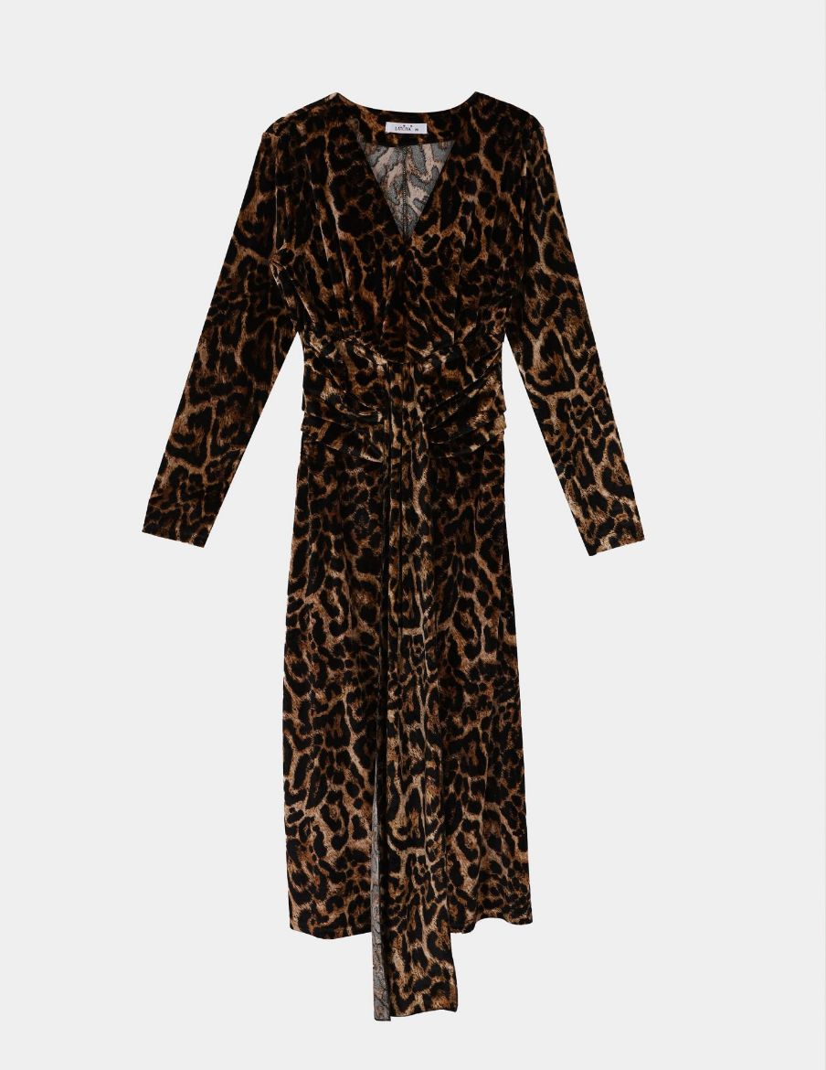 Picture of  leopard velvet dress  w11542011 