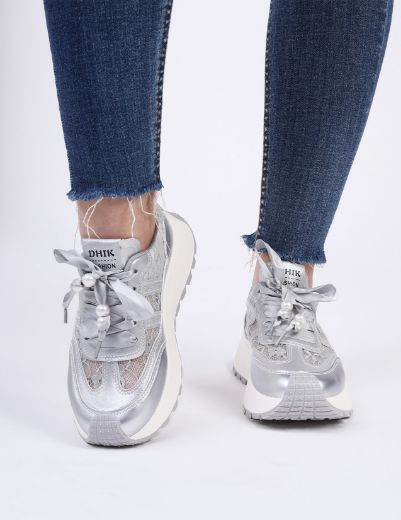 Picture of Shiny Lace- up Sneakers w125115 