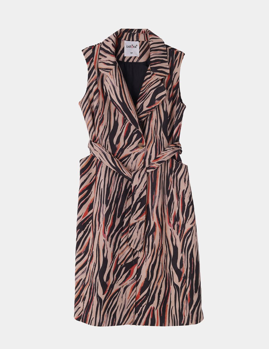 Picture of wild stripes sleeveless jacket w120140063 