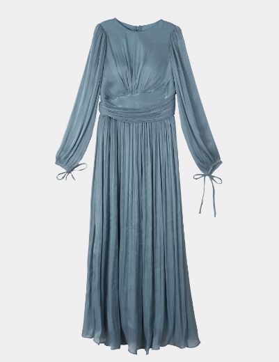 Picture of Elegant long sleeve pleated dress  w1191726 