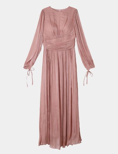 Picture of Elegant long sleeve pleated dress  w1191726 