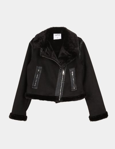 Picture of fur collar jacket w120140040 