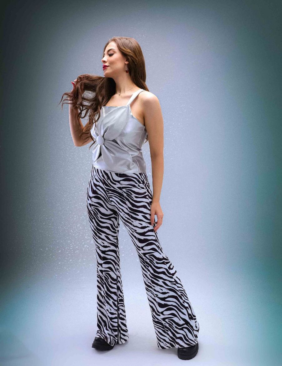 Picture of Zebra stripe flared pants w11464035 