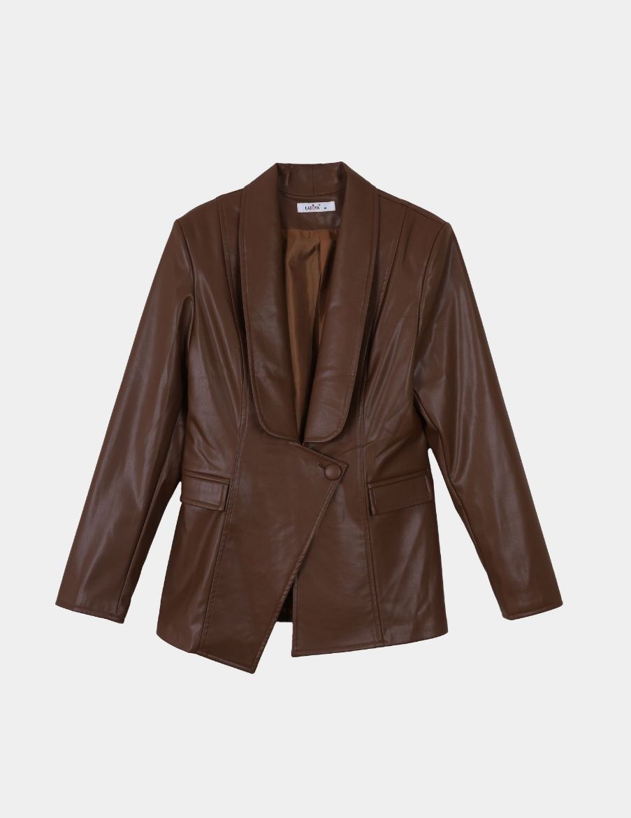 Picture of asymmetrical leather blazer w11517777100 