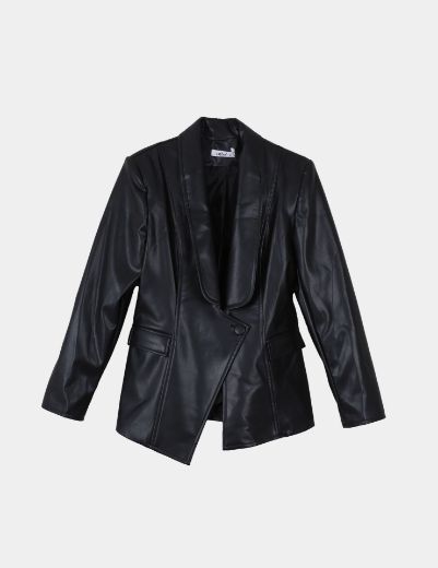 Picture of asymmetrical leather blazer w11517777100 