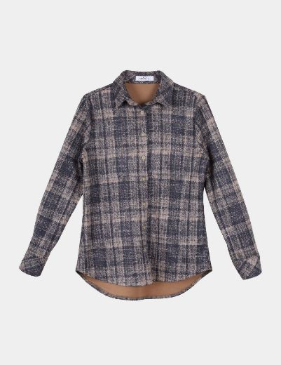 Picture of textured plaid shirt  w12005544 