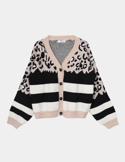 Picture of mixed pattern cardigan w11482562 