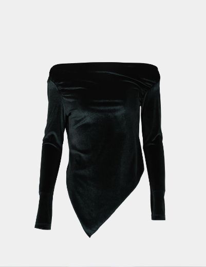 Picture of asymmetrical velvet blouse  w11456027/1 