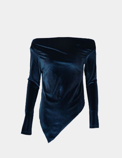 Picture of asymmetrical velvet blouse  w11456027/1 