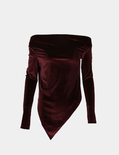 Picture of asymmetrical velvet blouse  w11456027/1 