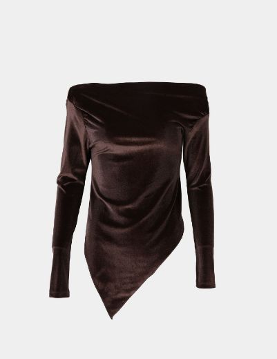 Picture of asymmetrical velvet blouse  w11456027/1 