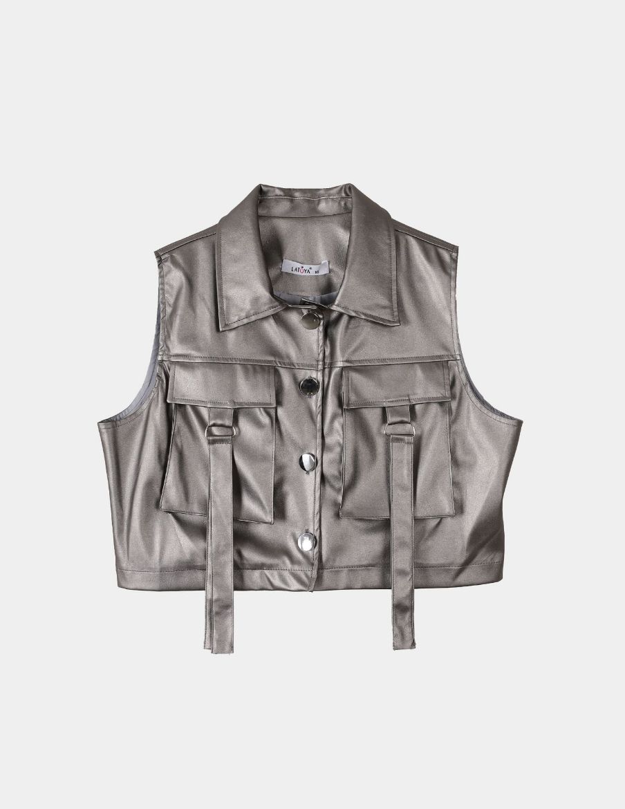 Picture of shiny leather vest  w11464019 