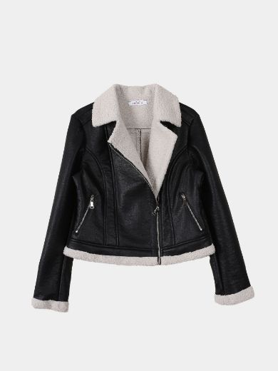 Picture of  leather jacket   with a shearling lining  w114740054 