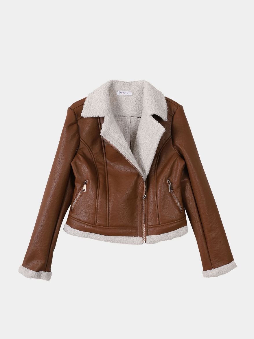 Picture of  leather jacket   with a shearling lining  w114740054 